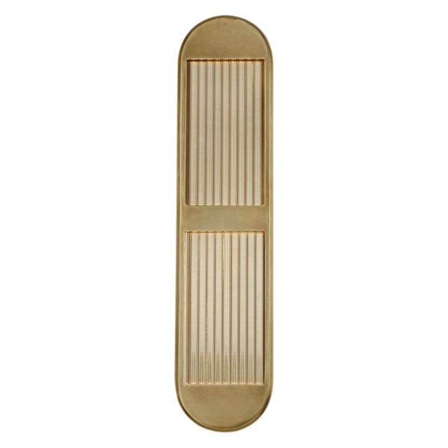 Alora Lighting WV330324VB Palais 24 inch Tall LED Wall Sconce in Vintage Brass with Clear Ribbed Acrylic Diffuser