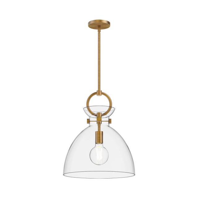 Alora Mood Waldo 1 Light 14 inch Pendant in Aged Gold with Clear Glass PD411814AGCL