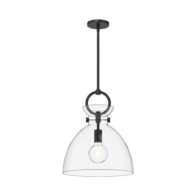 Alora Mood Waldo 1 Light 14 inch Pendant in Matte Black with Clear Glass PD411814MBCL