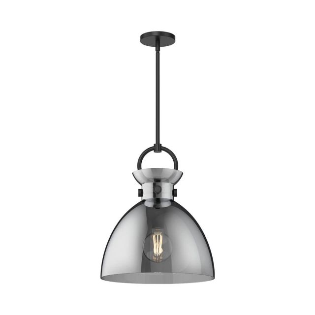Alora Mood Waldo 1 Light 14 inch Pendant in Matte Black with Smoked Glass PD411814MBSM
