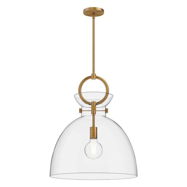 Alora Mood Waldo 1 Light 18 inch Pendant in Aged Gold with Clear Glass PD411818AGCL