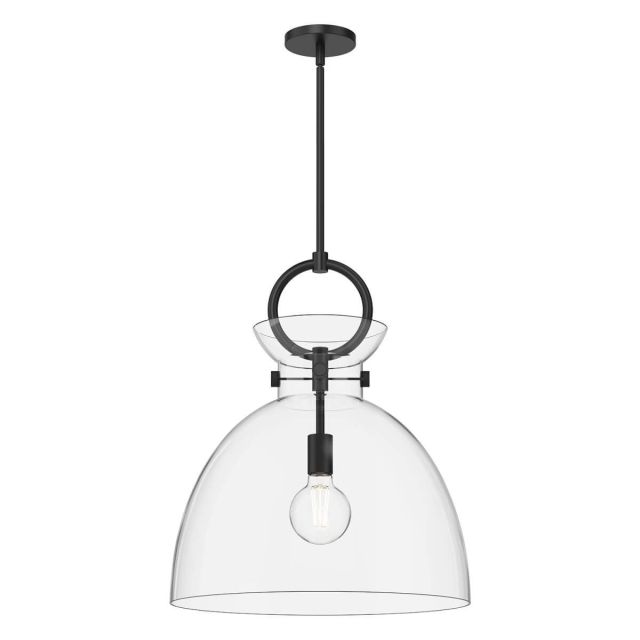 Alora Mood Waldo 1 Light 18 inch Pendant in Matte Black with Clear Glass PD411818MBCL
