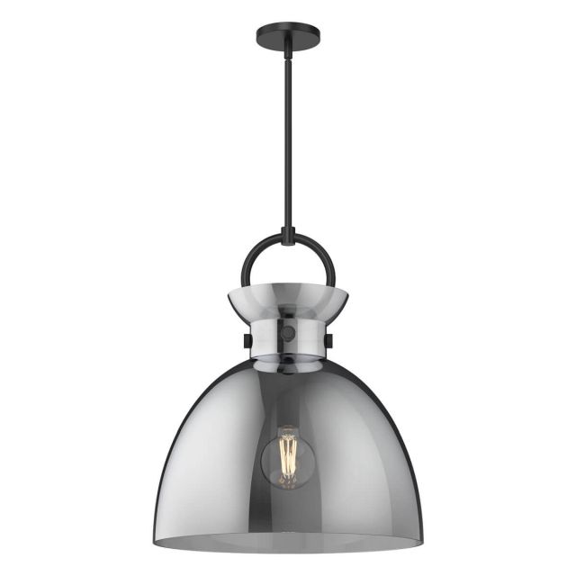 Alora Mood Waldo 1 Light 18 inch Pendant in Matte Black with Smoked Glass PD411818MBSM