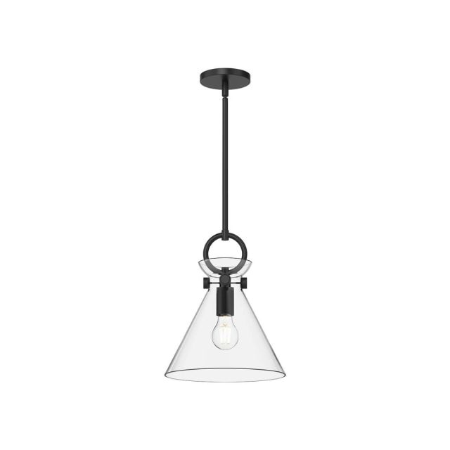Alora Mood Emerson 1 Light 11 inch Pendant in Matte Black with Clear Glass PD412511MBCL