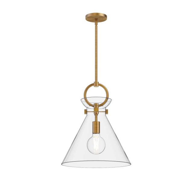 Alora Mood Emerson 1 Light 14 inch Pendant in Aged Gold with Clear Glass PD412514AGCL