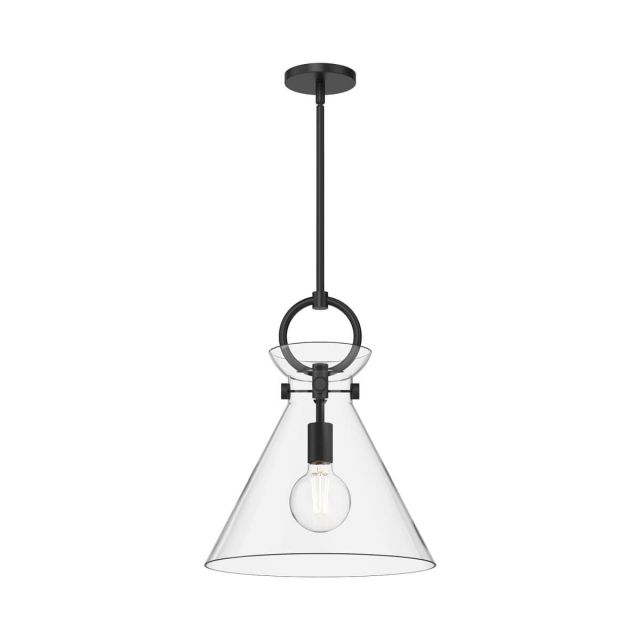 Alora Mood Emerson 1 Light 14 inch Pendant in Matte Black with Clear Glass PD412514MBCL