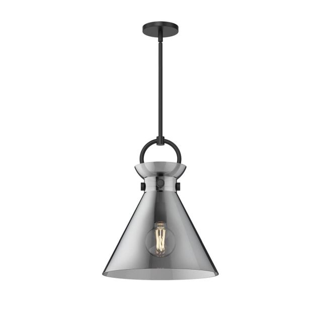 Alora Mood Emerson 1 Light 14 inch Pendant in Matte Black with Smoked Glass PD412514MBSM