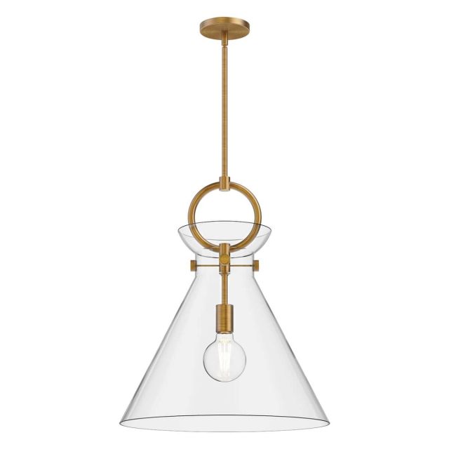 Alora Mood Emerson 1 Light 18 inch Pendant in Aged Gold with Clear Glass PD412518AGCL