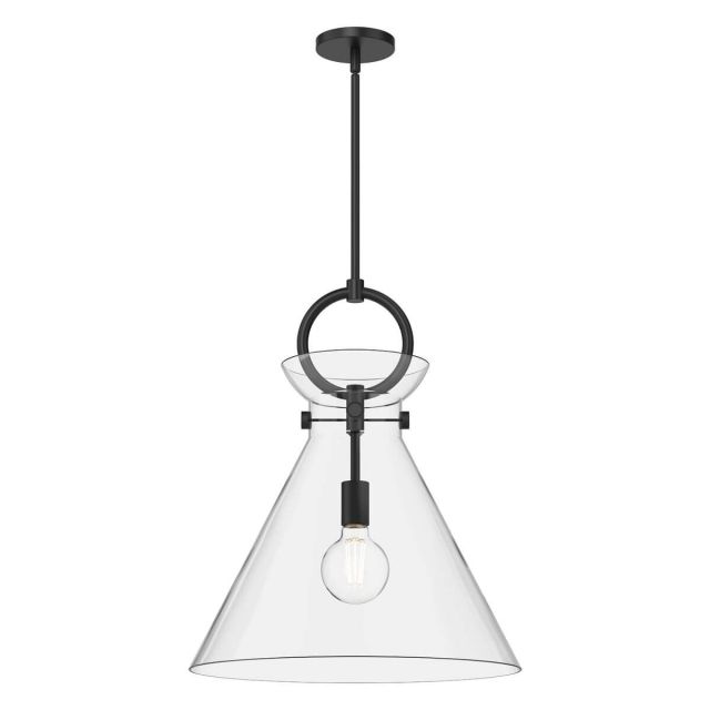 Alora Mood Emerson 1 Light 18 inch Pendant in Matte Black with Clear Glass PD412518MBCL
