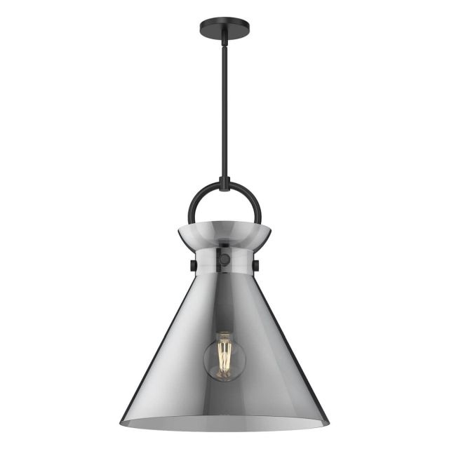 Alora Mood Emerson 1 Light 18 inch Pendant in Matte Black with Smoked Glass PD412518MBSM