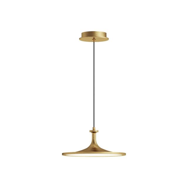 Alora Mood PD418012BG Issa 12 inch LED Pendant in Brushed Gold with Frosted Acrylic Diffuser