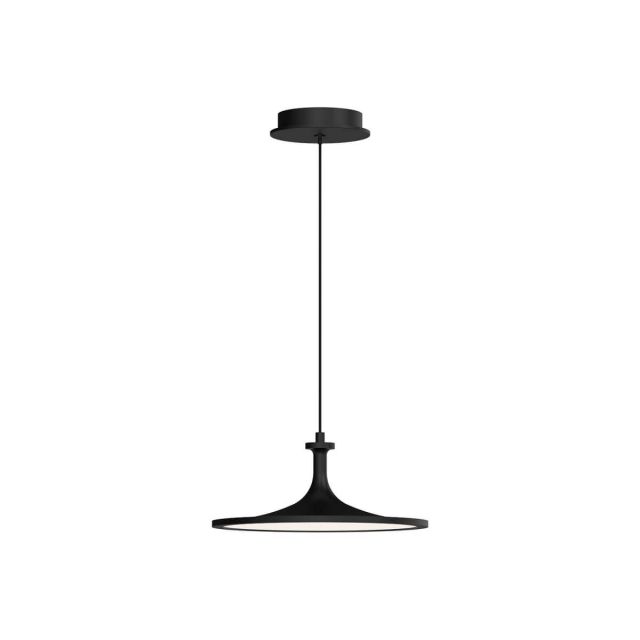 Alora Mood Issa 12 inch LED Pendant in Matte Black with Frosted Acrylic Diffuser PD418012MB