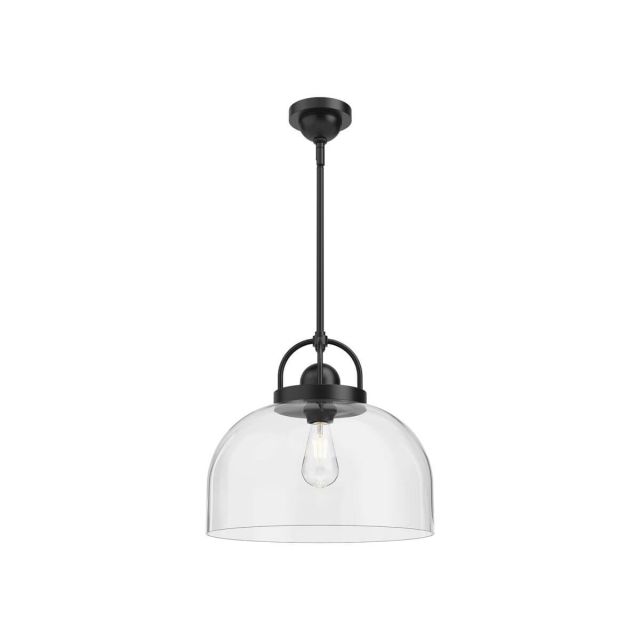 Alora Mood Lancaster 1 Light 15 inch Pendant in Matte Black with Clear Glass PD461101MB