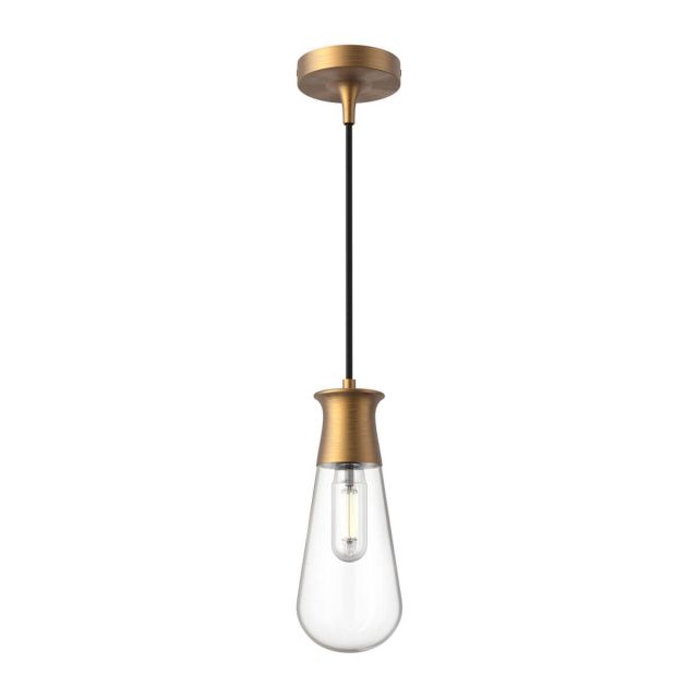 Alora Mood Marcel 1 Light 4 inch Mini Pendant in Aged Gold with Clear Glass PD464001AG