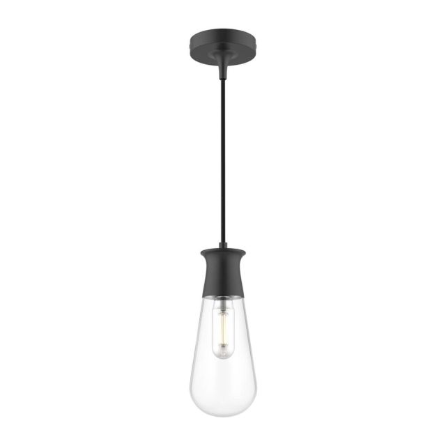Alora Mood Marcel 1 Light 4 inch Mini Pendant in Matte Black with Clear Glass PD464001MB