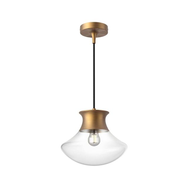 Alora Mood PD464012AG Marcel 1 Light 10 inch Pendant in Aged Gold with Clear Glass