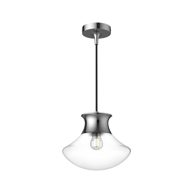 Alora Mood Marcel 1 Light 10 inch Pendant in Chrome with Clear Glass PD464012CH