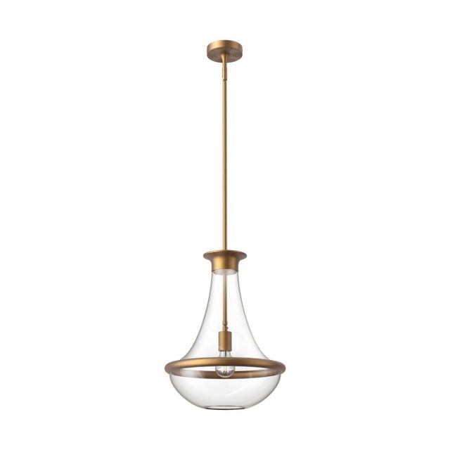 Alora Mood Marcel 1 Light 10 inch Pendant in Aged Gold with Clear Glass PD464014AG