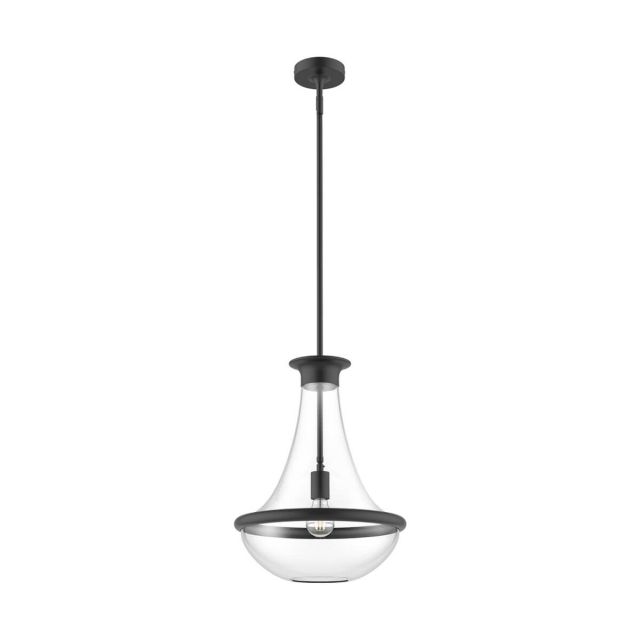 Alora Mood PD464014MB Marcel 1 Light 10 inch Pendant in Matte Black with Clear Glass