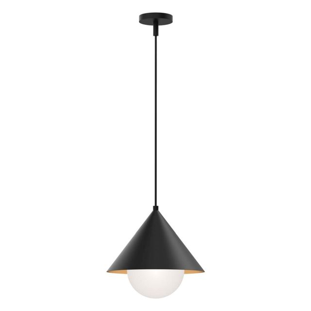 Alora Mood PD485214MBOP Remy 1 Light 14 inch Pendant in Matte Black with Matte Opal Glass