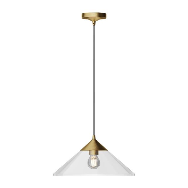 Alora Mood PD521015BGCL Mauer 1 Light 15 inch Pendant in Brushed Gold with Clear Glass