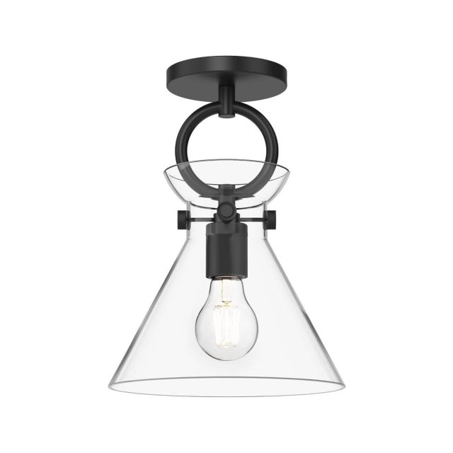 Alora Mood Emerson 1 Light 9 inch Semi-Flush Mount in Matte Black with Clear Glass SF412509MBCL