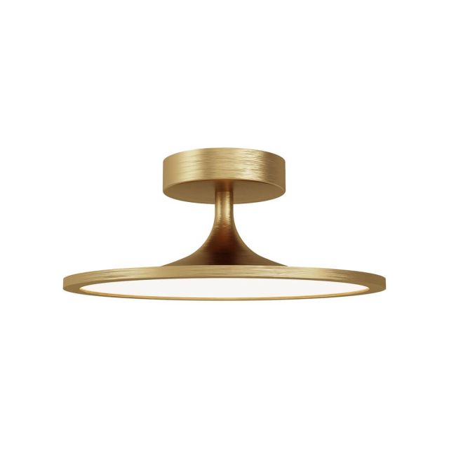 Alora Mood Issa 12 inch LED Semi-Flush Mount in Brushed Gold with Frosted Acrylic Diffuser SF418012BG
