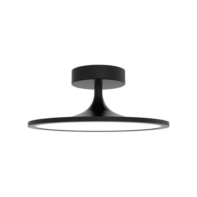Alora Mood Issa 12 inch LED Semi-Flush Mount in Matte Black with Frosted Acrylic Diffuser SF418012MB
