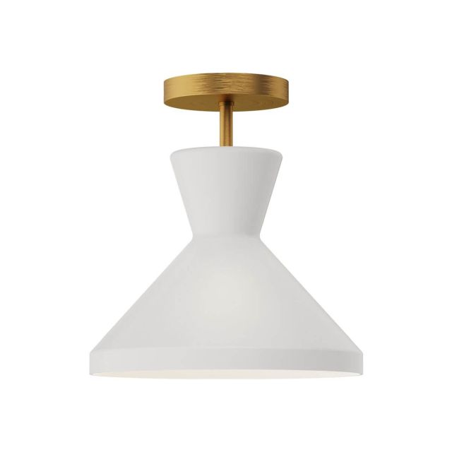 Alora Mood Betty 1 Light 10 inch Semi-Flush Mount in Aged Gold with Matte Opal Glass SF473710AGOP