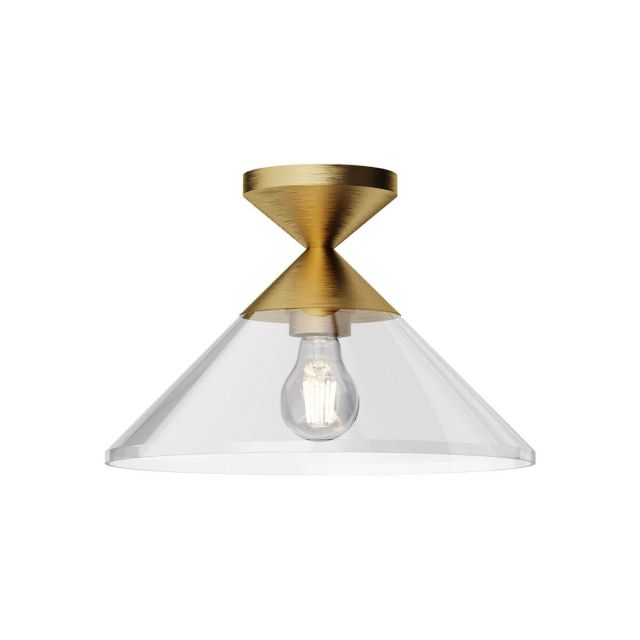 Alora Mood SF521012BGCL Mauer 1 Light 13 inch Semi-Flush Mount in Brushed Gold with Clear Glass