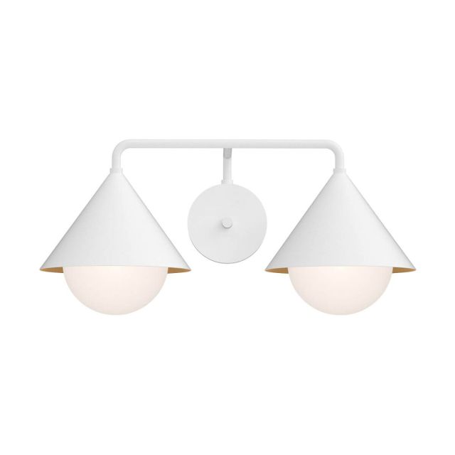 Alora Mood VL485221WHOP Remy 2 Light 21 inch Bath Vanity Light in White with Matte Opal Glass