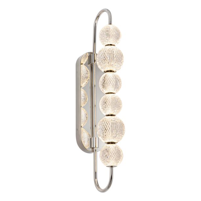Alora Lighting Marni 29 inch Tall LED Wall Sconce in Polished Nickel with Clear Carved Acrylic WV321628PN