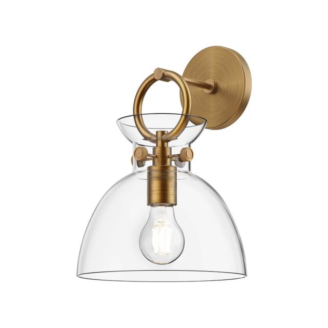 Alora Mood Waldo 1 Light 13 inch Tall Wall Sconce in Aged Gold with Clear Glass WV411809AGCL