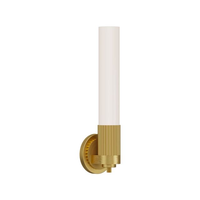 Alora Mood Rue 1 Light 17 inch Tall Wall Sconce in Brushed Gold with Glossy Opal Glass WV416101BG
