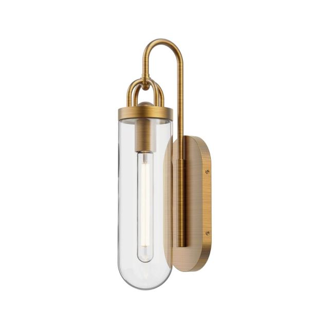 Alora Mood Lancaster 1 Light 18 inch Tall Wall Sconce in Aged Gold with Clear Glass WV461101AG