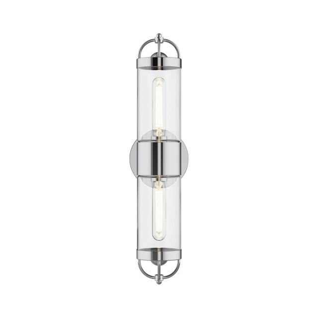 Alora Mood Lancaster 2 Light 21 inch Tall Wall Sconce in Chrome with Clear Glass WV461102CH