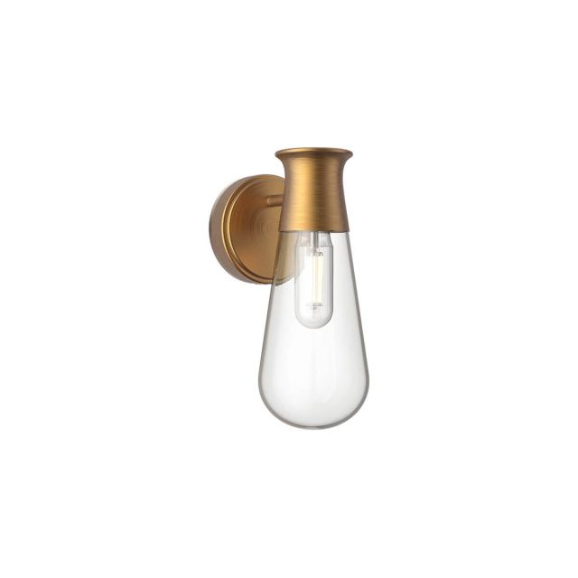 Alora Mood Marcel 1 Light 11 inch Tall Wall Sconce in Aged Gold with Clear Glass WV464001AG