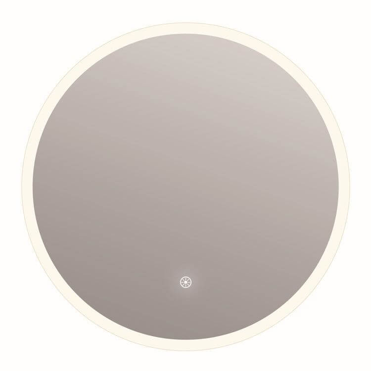 Arpella Designs Eva 24 x 24 inch Round Perimeter Lighted Mirror in Clear with Memory Dimmer and Defogger LEDRD2424