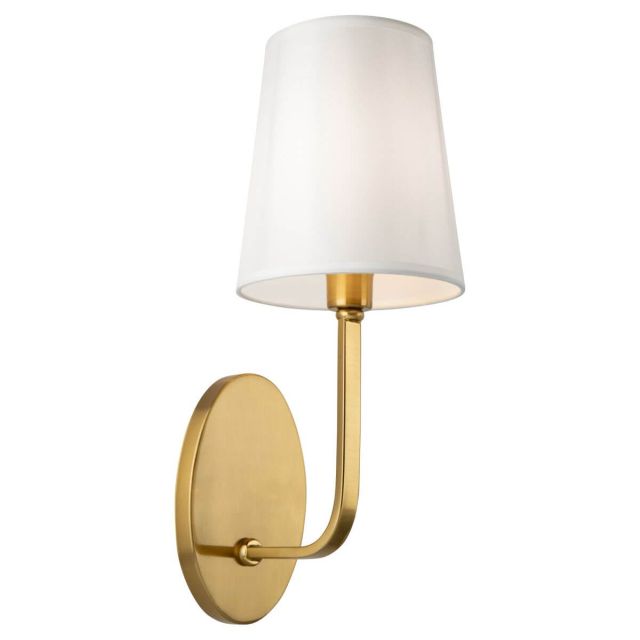 Artcraft SC13337BG Rhythm 1 Light 16 inch Tall Wall Sconces in Brushed Gold with White Linen Shade