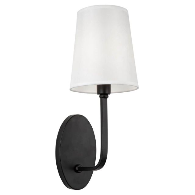 Artcraft SC13337BK Rhythm 1 Light 16 inch Tall Wall Sconces in Black with White Linen Shade