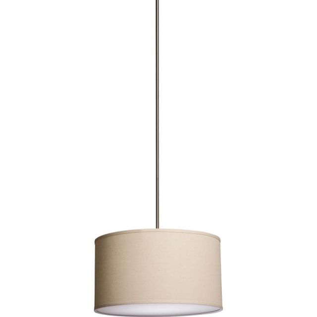 Artcraft SC541OM Mercer Street 6 Light 26 inch Large Round Chandelier in Oatmeal with Oatmeal Linen Drum Shade and Bottom Acid White Glass Diffuser