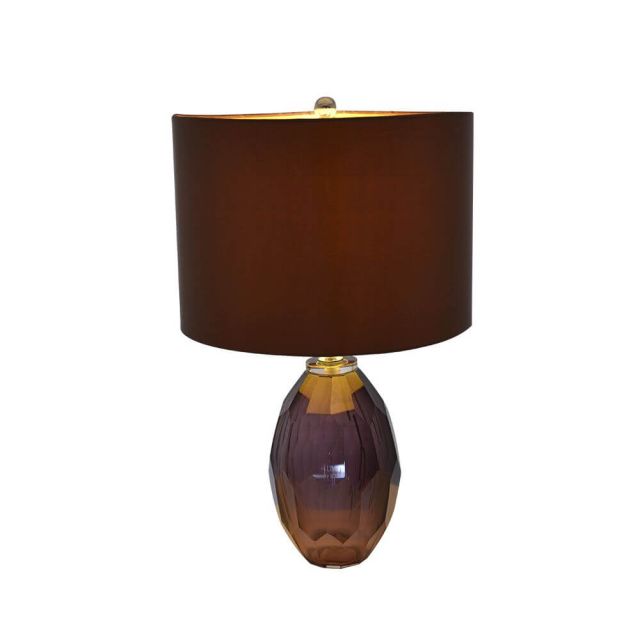 Carro Muge 1 Light 21 inch Tall Table Lamp in Purple with Brown Fabric Shade VAT-G21011A1