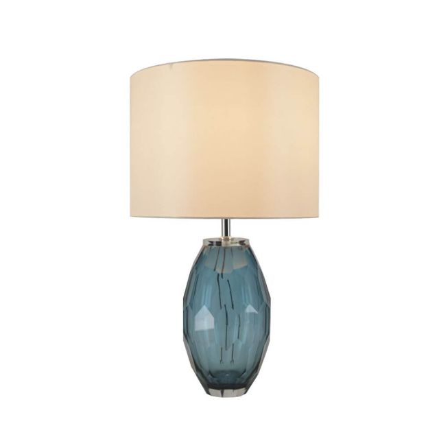 Carro Muge 1 Light 21 inch Tall Table Lamp in Blue with White Fabric Shade VAT-G21011A2