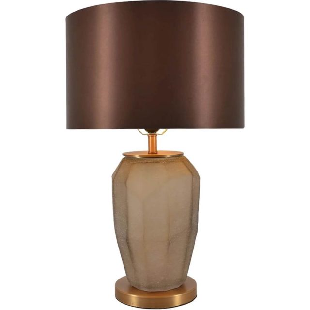Carro VAT-G23021A1 Lola 1 Light 23 inch Tall Table Lamp in Apricot with Brown Fabric Shade