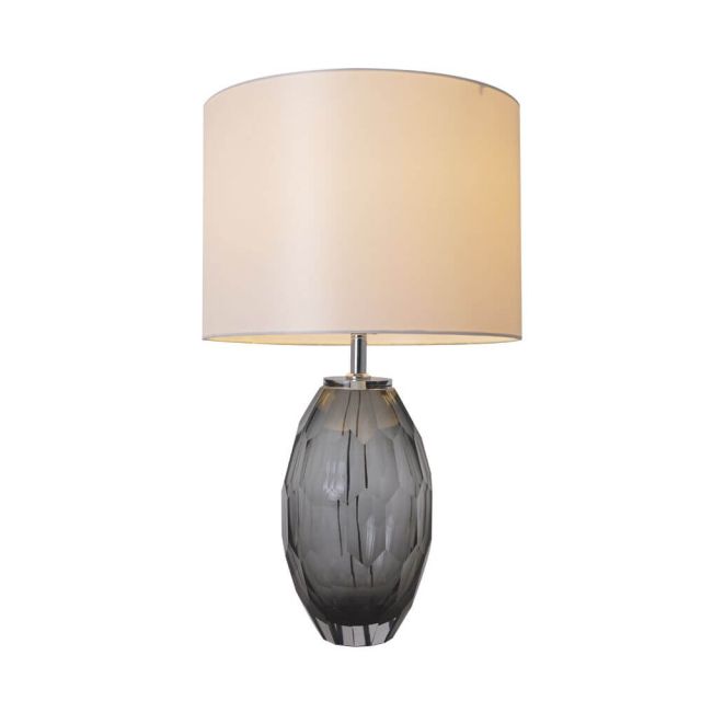 Carro Muge 1 Light 25 inch Tall Table Lamp in Grey with White Fabric Shade VAT-G25011A3