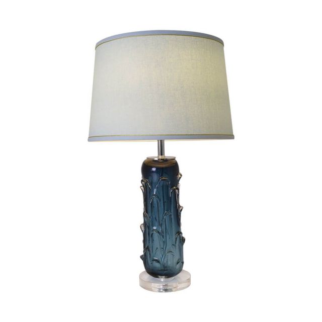 Carro Jacinto 1 Light 27 inch Tall Table Lamp in Blue with White Fabric Shade VAT-G27021A2
