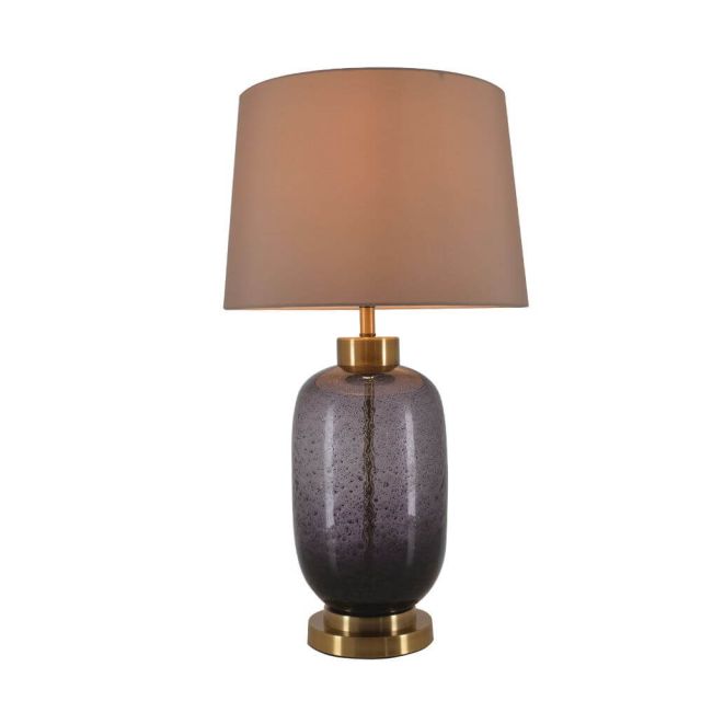Carro Bebspiro 1 Light 27 inch Tall Table Lamp in Purple with Light Brown Fabric Shade VAT-G27031A1