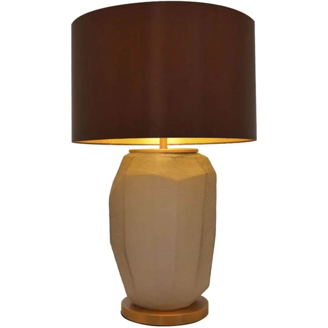 Carro Lola 1 Light 30 inch Tall Table Lamp in Apricot with Brown Fabric Shade VAT-G30011A1