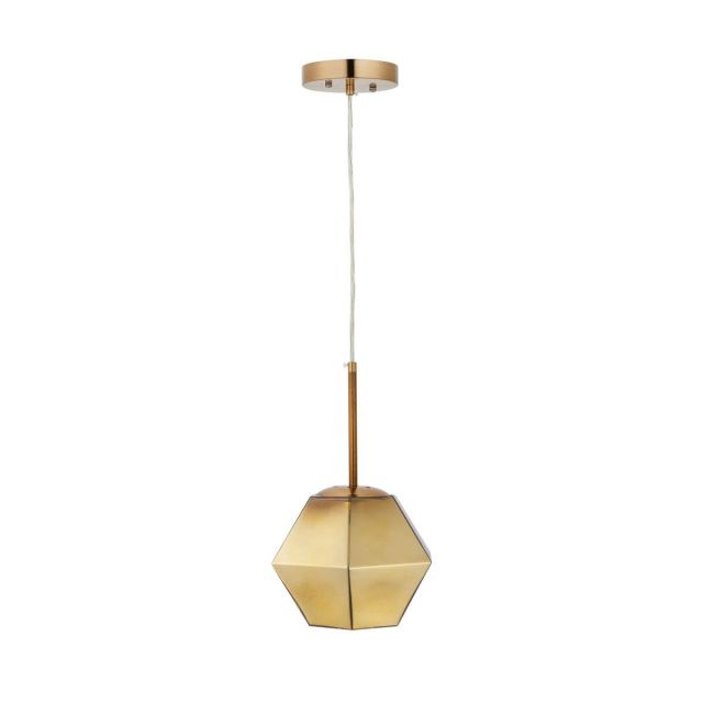 Carro Pegase 1 Light 10 inch Outdoor Pendant in Brass with Golden Diamond Glass Shade VP-G2619011A2