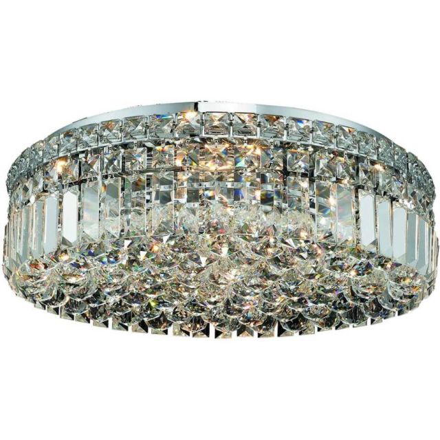 Cascade 20 inch Wide 6 Light Contemporary Large Flush Mount in Chrome